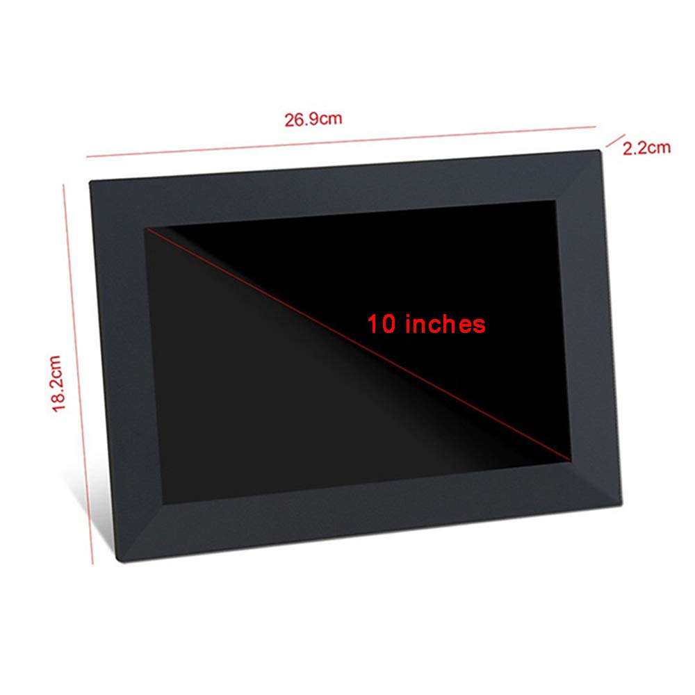 10 Inch Smart WiFi Digital Picture Frame - 1280x800 HD Resolution, Cloud Photo Display with Clock & Calendar - Perfect for Home Decor, Office Display, and Digital Advertising (Black)