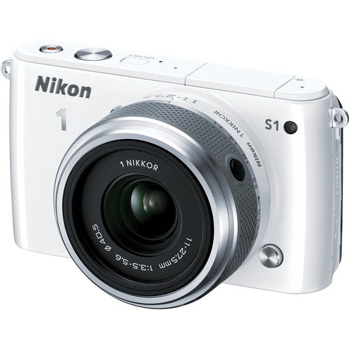 Nikon 1 S1 Mirrorless Digital Camera with 11-27.5mm Lens - White | Compact & Lightweight for Travel, Vlogging & Everyday Photography