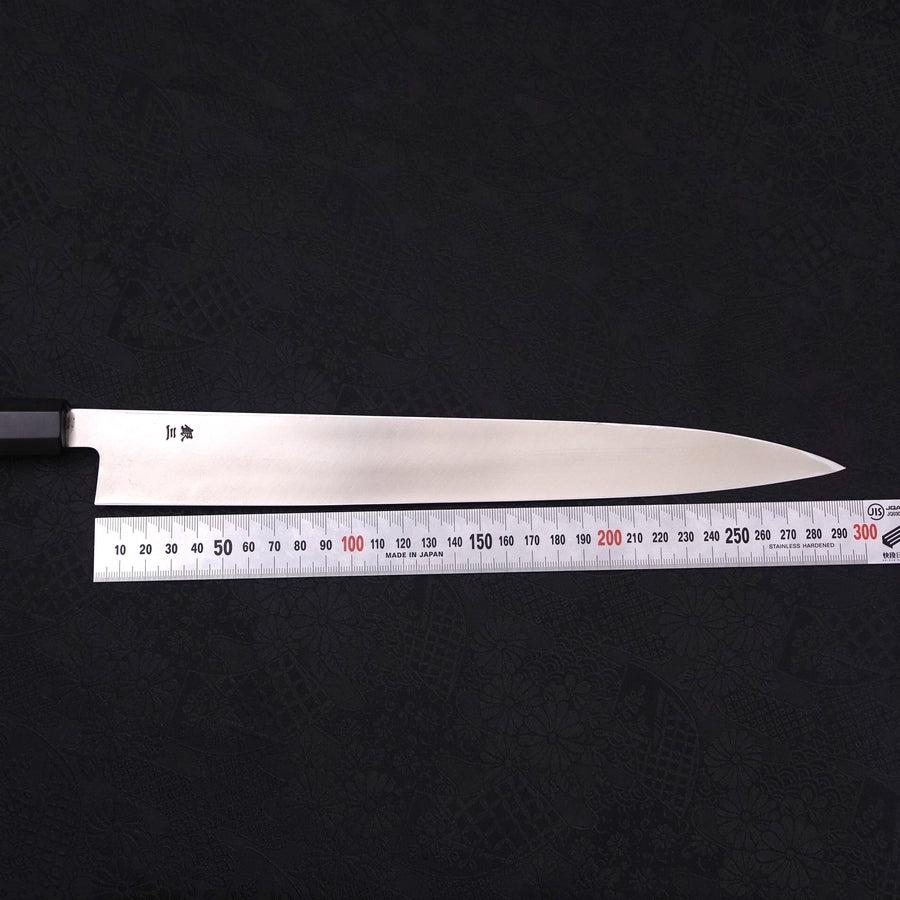 Premium Yanagiba Sushi Knife 300mm - Left Handed Silver Steel #3 Kasumi with Buffalo Ebony Handle - Perfect for Sushi Chefs & Japanese Cuisine Lovers