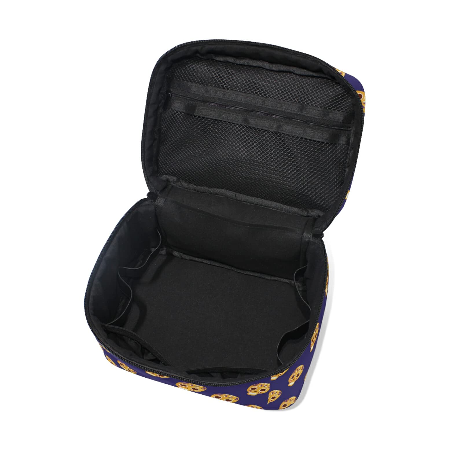 Stylish Mexican Sugar Skull Makeup Bag for Women - Waterproof Cosmetic & Toiletry Travel Organizer - Perfect for Travel, Gym, and Daily Beauty Essentials Storage