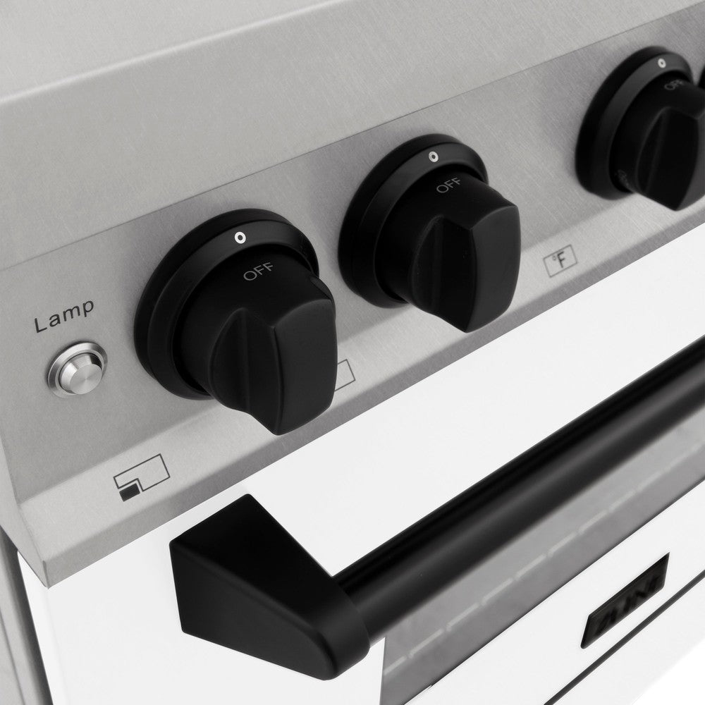 ZLINE Autograph Edition 48-inch Dual Fuel Range - 6.0 cu. ft. Capacity, 7-Burner Gas Cooktop & 2 Electric Ovens - Satin Stainless Steel with White Matte Doors & Matte Black Accents (RASZ WM 48 MB) - Perfect for Gourmet Kitchens & Professional Home Chefs