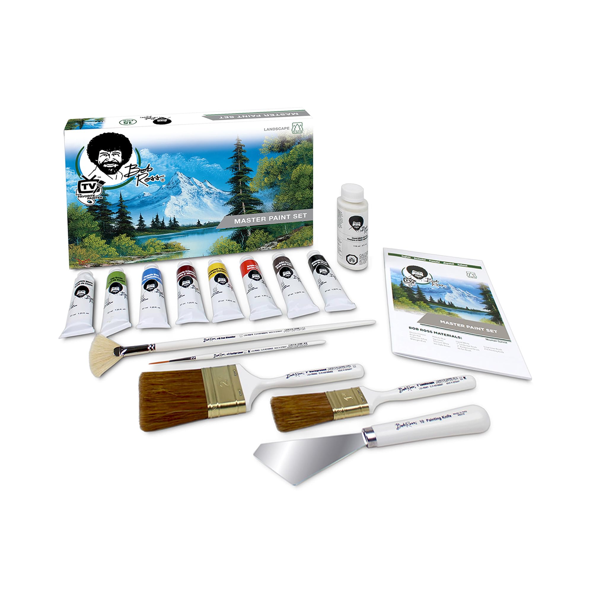 Bob Ross Master Artist Oil Paint Set with Aluminum Table Easel - Complete Painting Kit for Beginners & Professionals | Perfect for Home Studio, Classroom & Outdoor Landscape Painting