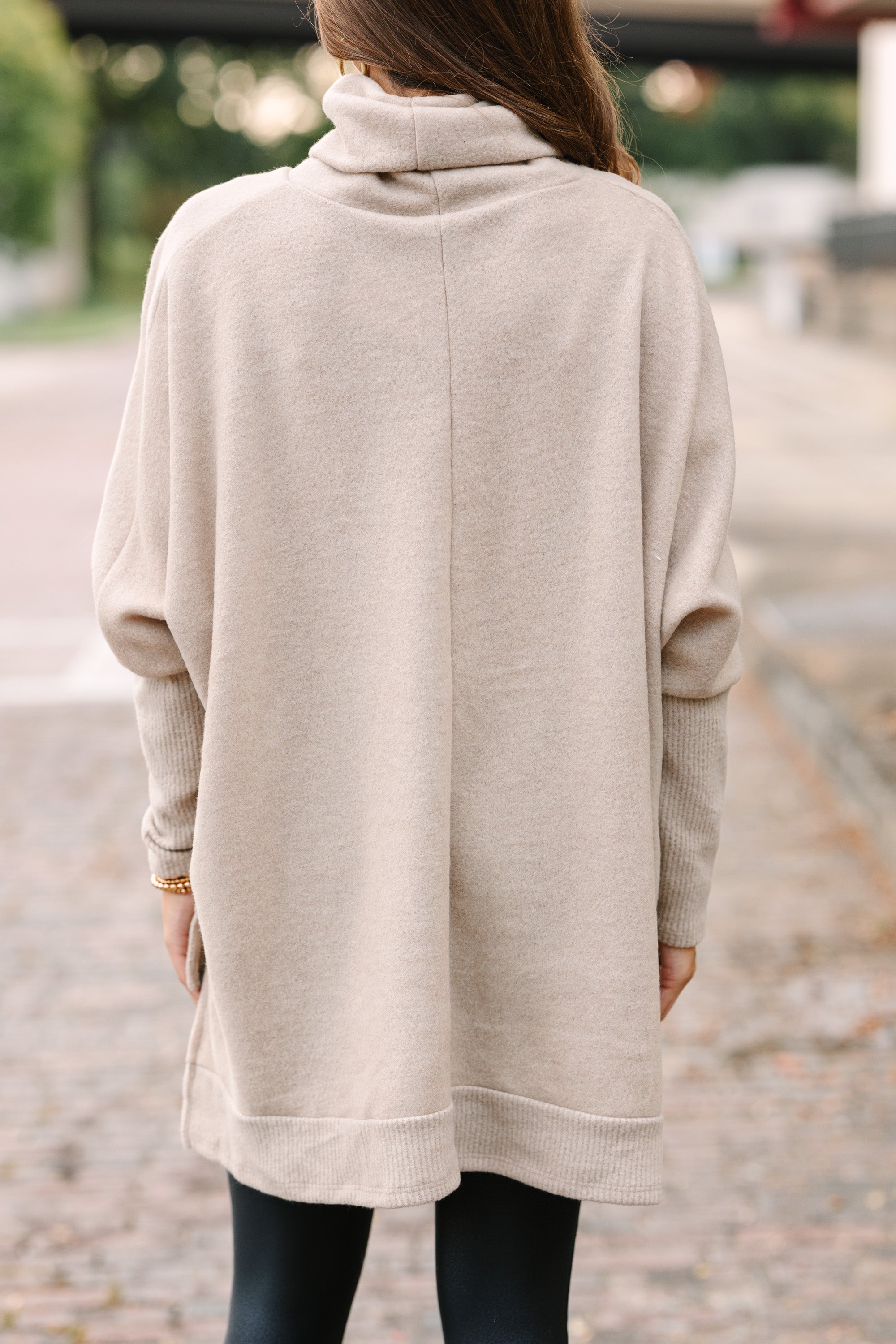 Stylish Taupe Brown Cowl Neck Sweater for Women - Soft & Comfortable Knit Pullover - Perfect for Fall & Winter Outfits, Office Wear & Casual Dates