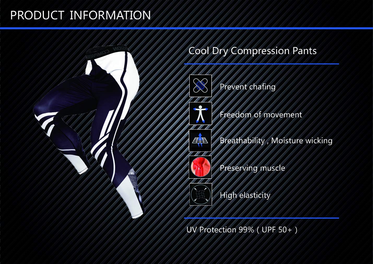 Men's Long Sleeve Compression Shirt & Workout Pants Set - Moisture Wicking Athletic Running Sports Outfit - Black Performance Tights for Gym, Jogging, and Training