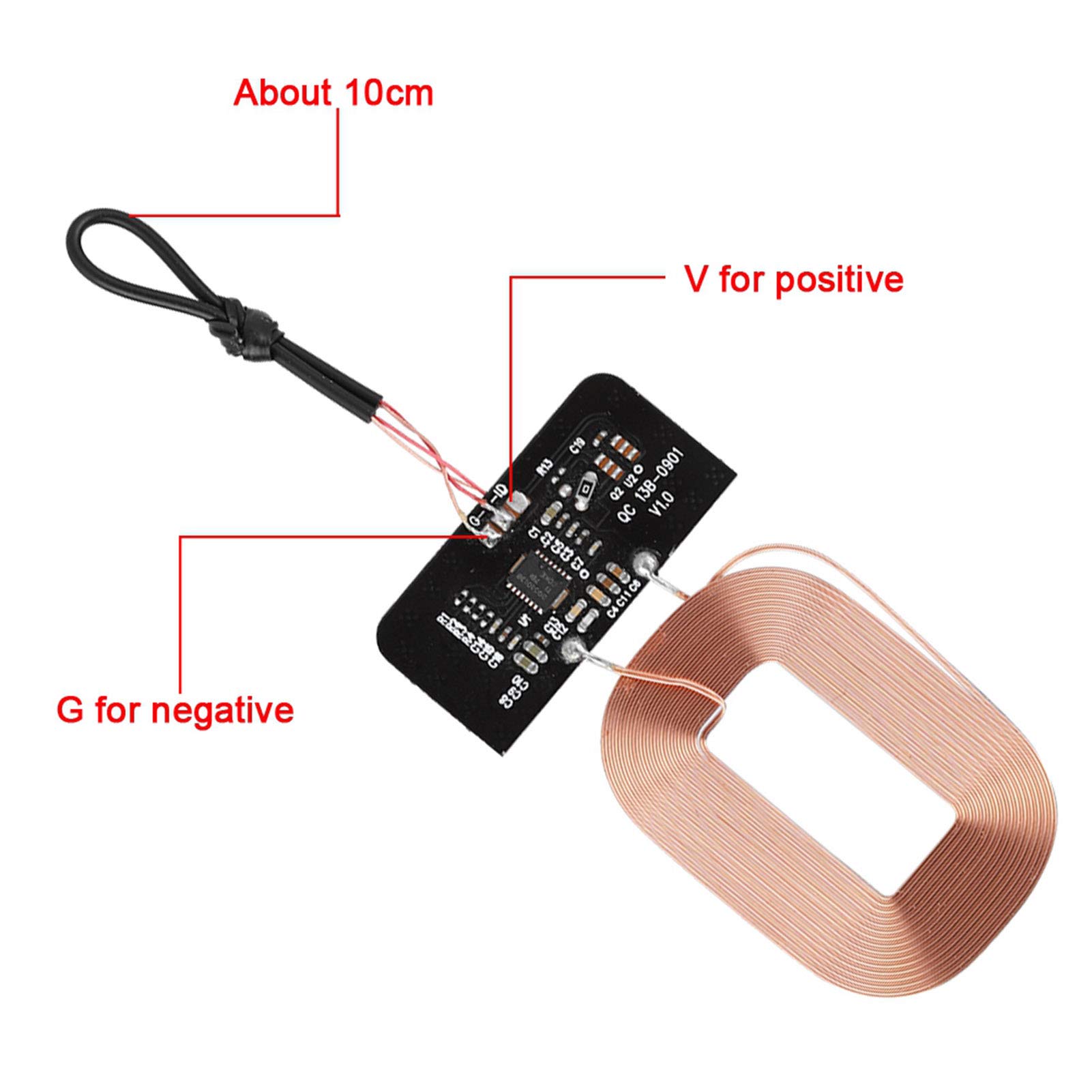 Qi Standard Wireless Charger Receiver Module - 5V 1A Ultra-Thin DIY Charging Coil Circuit for Qi-Compatible Devices - Perfect for Smartphones, Tablets & Wearables