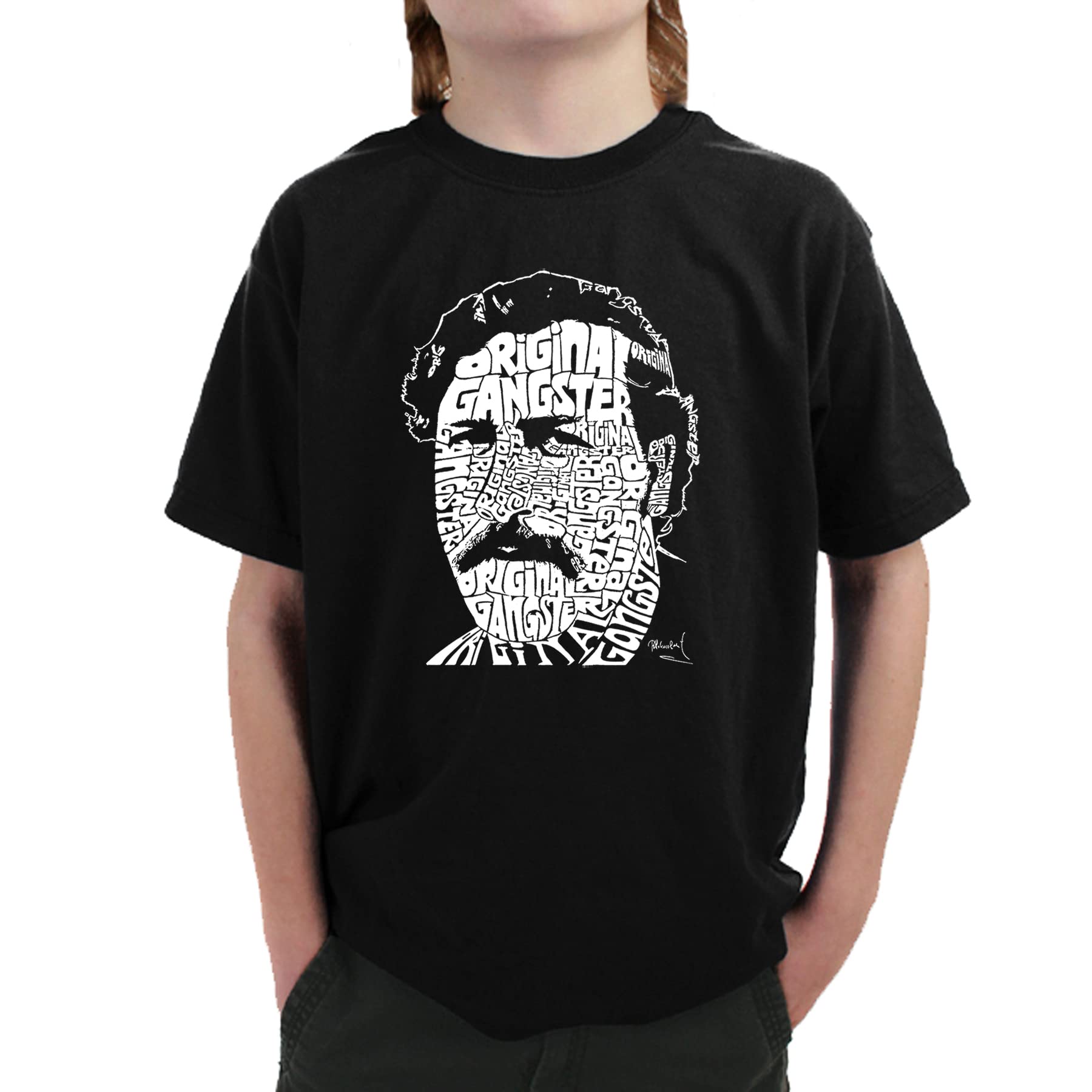 LA POP ART Boys Graphic T-Shirt - Pablo Picasso Inspired Word Art Tee for Casual Wear & Street Style