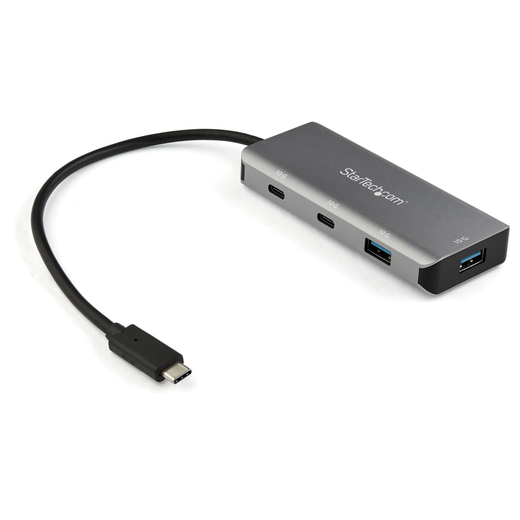 4 Port USB C Hub with 2x USB A & 2x USB C Ports - 10Gbps SuperSpeed USB 3.2 Gen 2 Type-C Hub - Aluminum Portable USB-C Adapter - 9.8