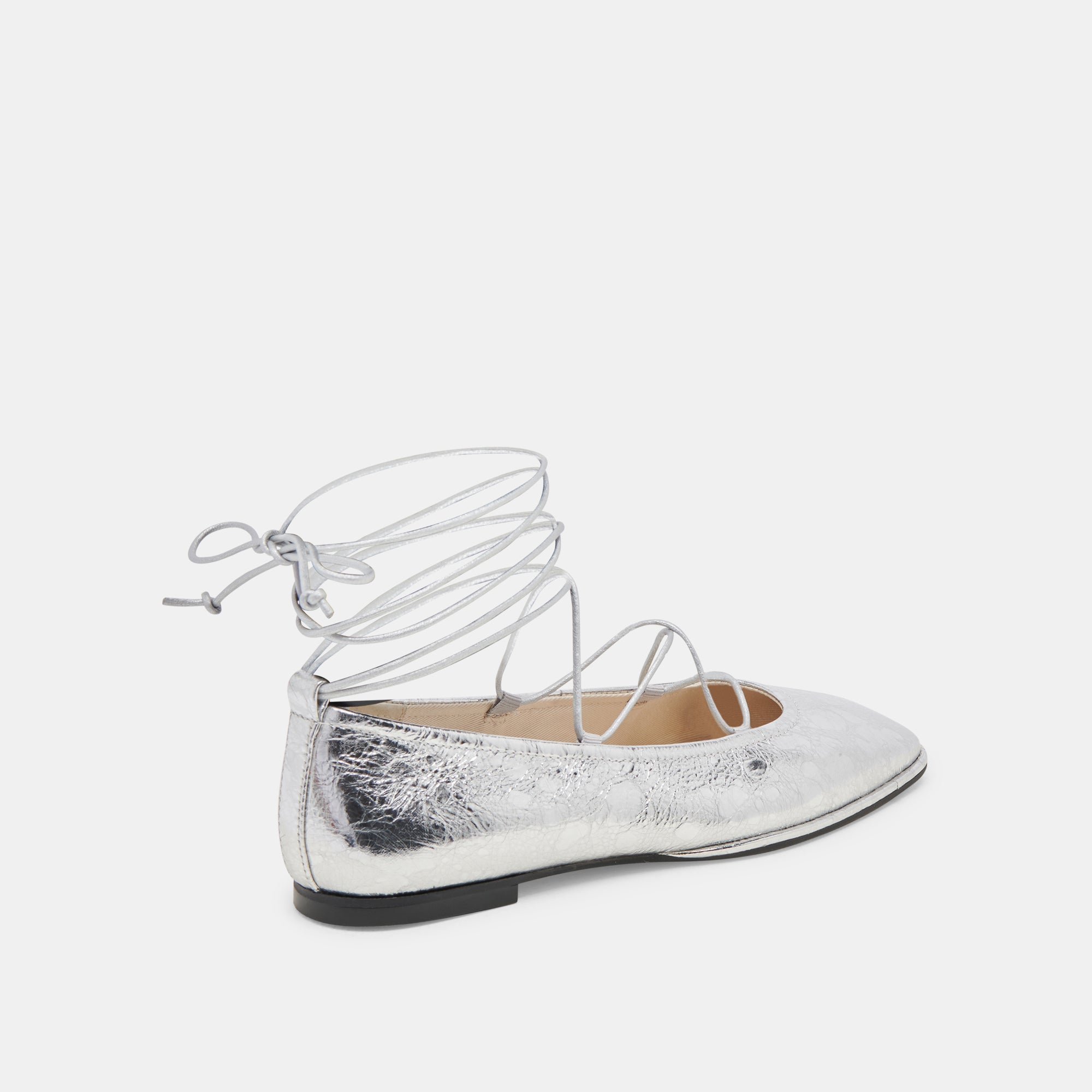 RYDER Women's Ballet Flats - Silver Distressed Leather Slip-On Shoes for Comfort & Style | Perfect for Work, Casual Wear & Travel
