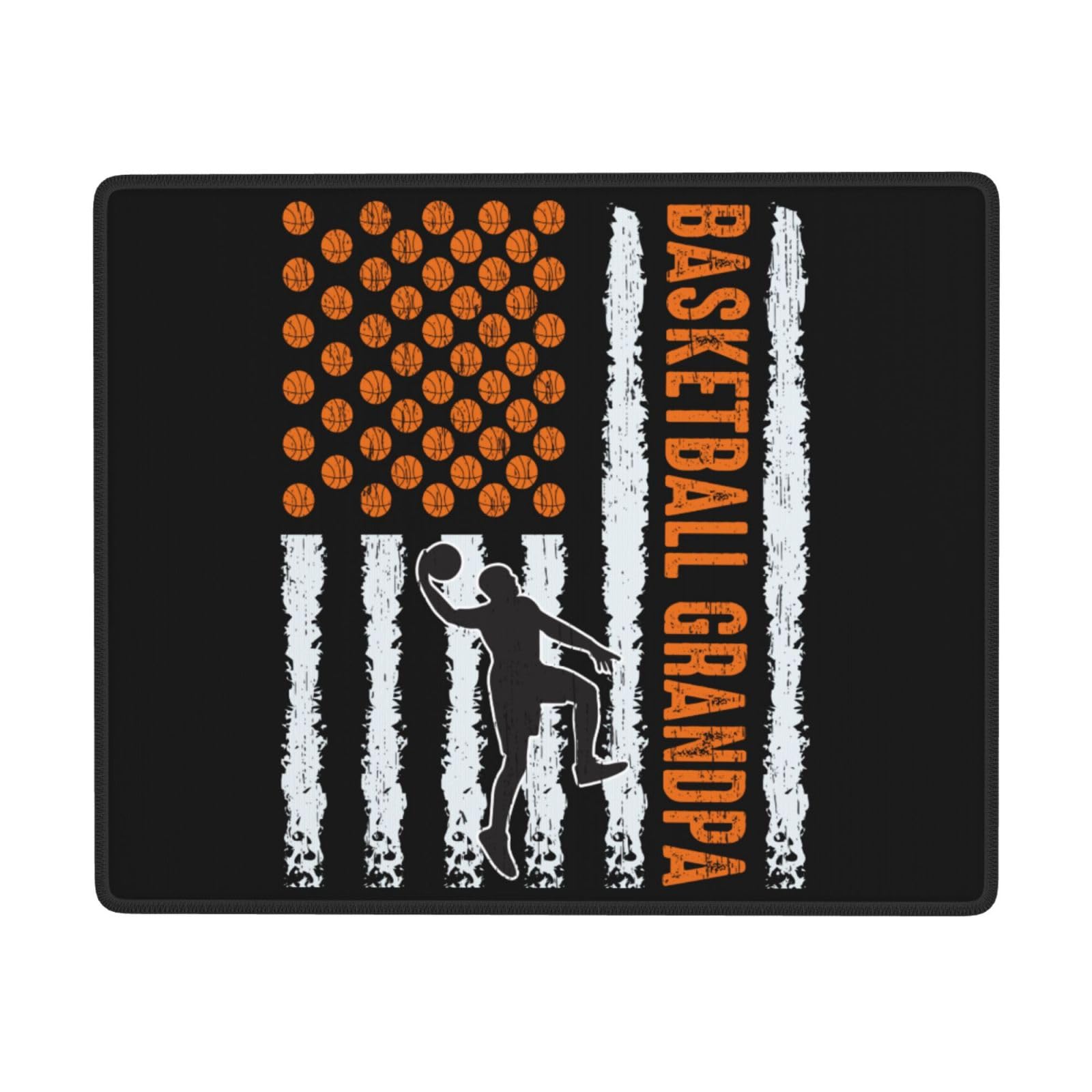 SIYTUAU Basketball Grandpa USA Flag Mouse Pad - Waterproof, Non-Slip Rubber Gaming Mouse Pad (7x9 inches) for Laptop, Office & PC - Perfect for Gamers, Work & Patriotic Decor