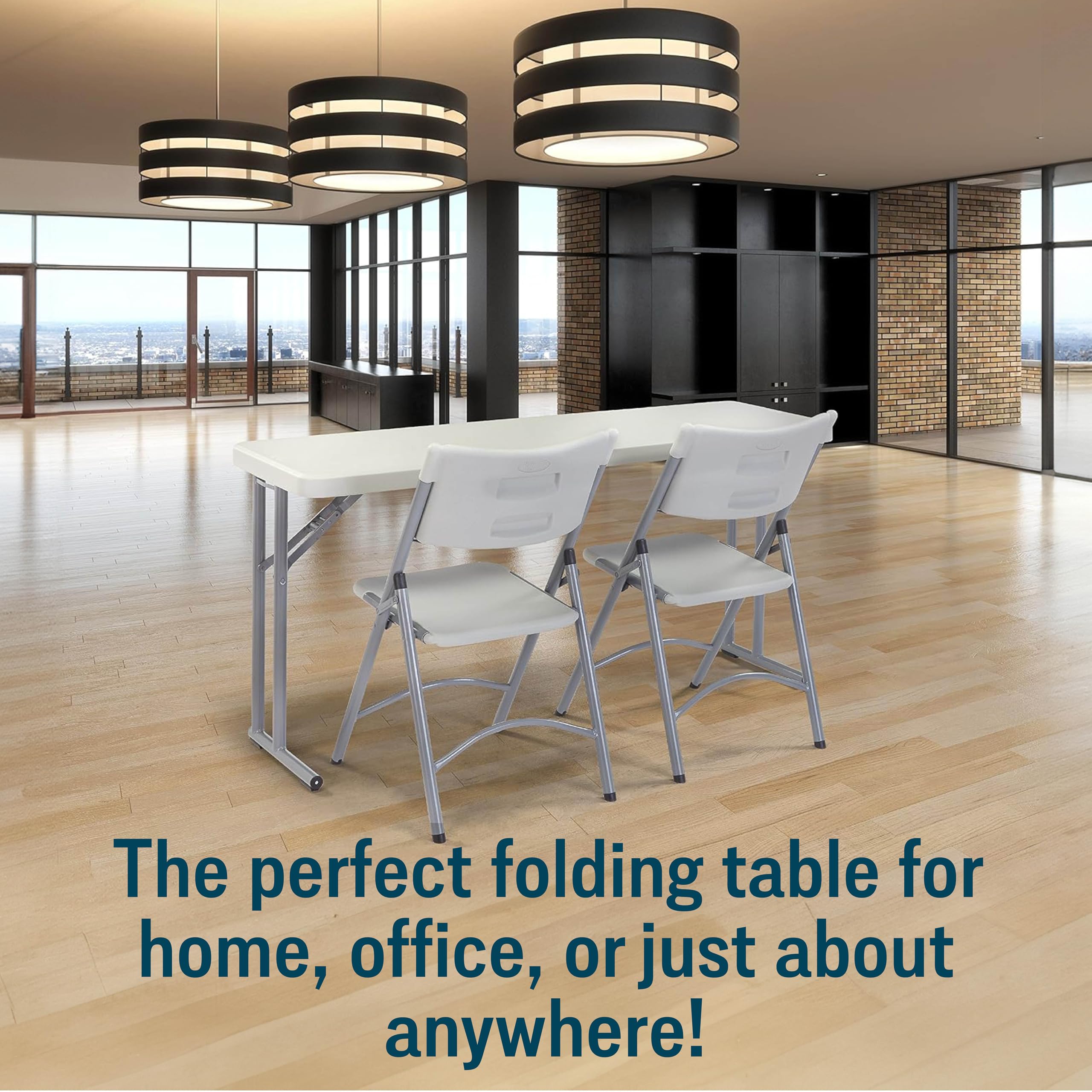 National Public Seating 18x60 Inch Heavy Duty Folding Table - Portable Lightweight Conference Table for Office, Seminar, Training Room - Indoor Outdoor Use - Speckled Gray Finish | Perfect for Business Meetings, Classroom Activities & Outdoor Events