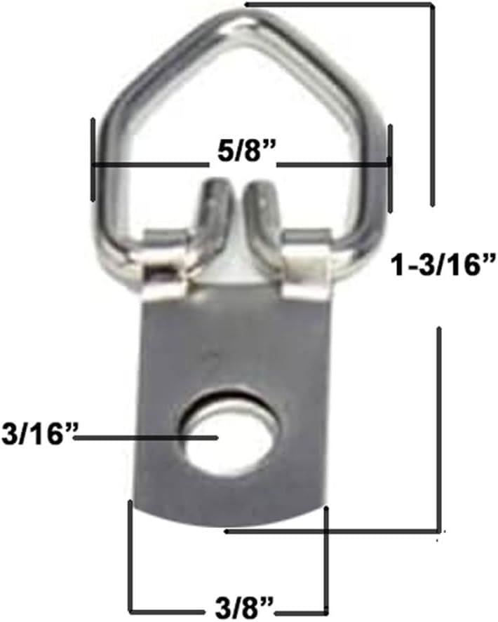 10 Pack Heavy Duty D Ring Picture Hangers with Screws - 1 Hole Wall Hooks for Framed Art, Photos & Mirrors - Pro Quality Hanging Hardware for Home & Office Decor