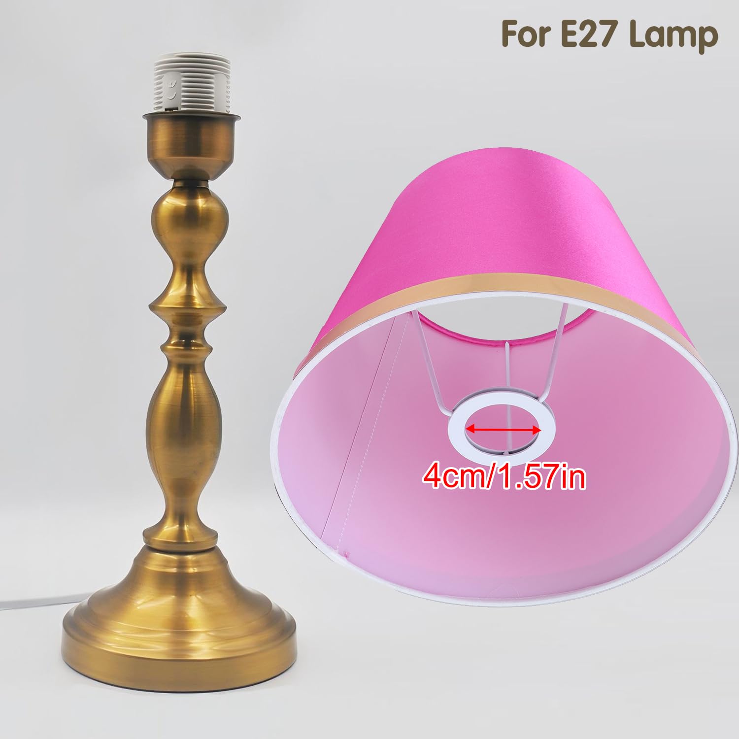 10 x 7.8 Inch E27 Fabric Lamp Shade - European Style Simple & Durable Lampshade for Table Lamp & Floor Light - Rose Red Home Decor Lighting Accessory (Perfect for Living Room, Bedroom & Office Decor)