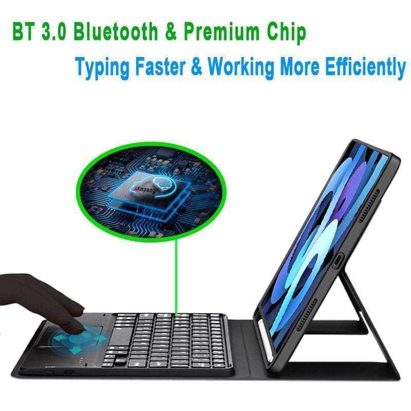 Premium Keyboard Case for iPad Air 4 (10.9-inch 2020 Model A2324/A2072) with Detachable Magnetic Trackpad & Apple Pencil Slot - Perfect for Work, Study & Travel