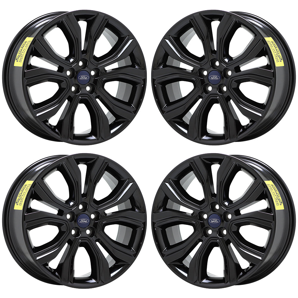 **19 Ford Edge Gloss Black OEM Wheels & Rims Set (2019-2024) – Factory Original – Perfect for Off-Roading & Custom Upgrades**