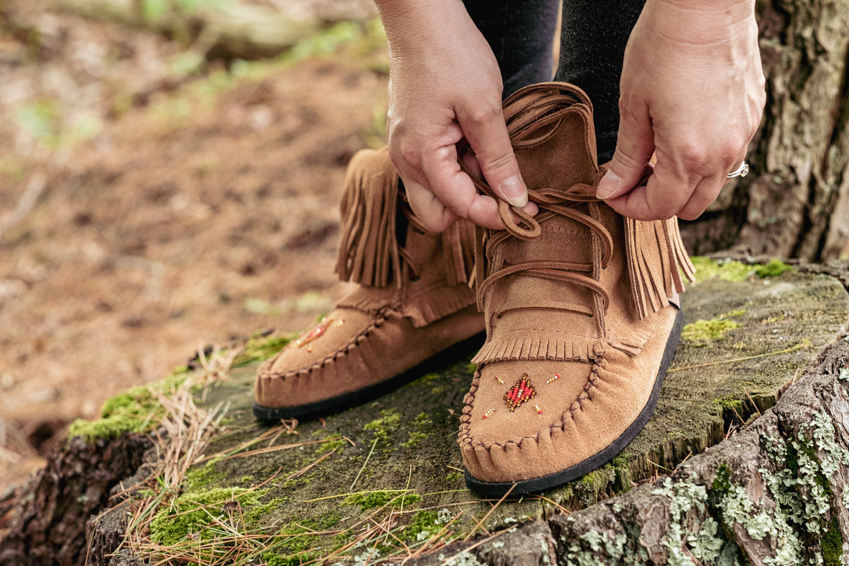 Women's Moka Suede Fringed Moccasin Boots - Comfortable Bohemian Ankle Booties for Fall & Winter | Perfect for Casual Outfits, Music Festivals & Boho Chic Style