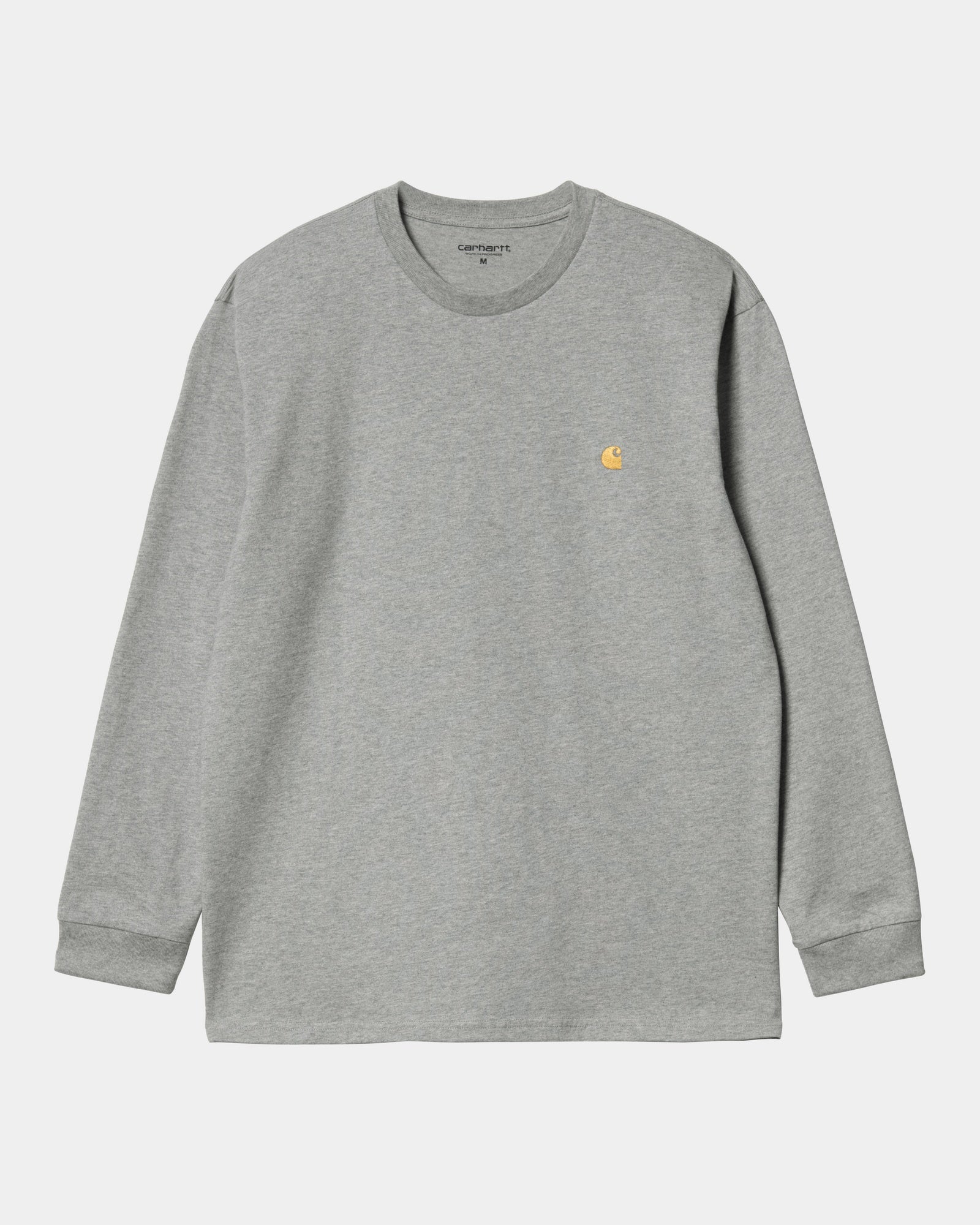 Chase Long Sleeve T-Shirt for Men - Soft Cotton Grey Heather Crewneck Shirt | Casual Wear, Layering & Everyday Comfort
