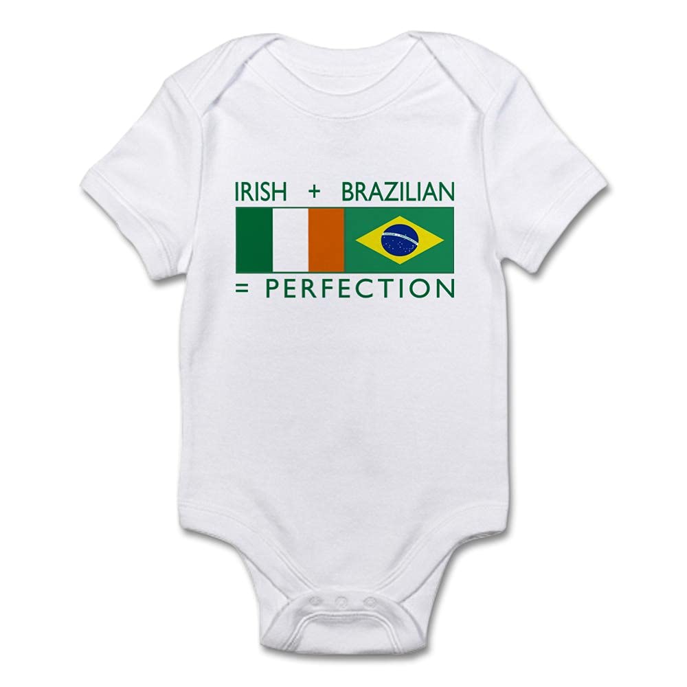 Irish Brazilian Flag Infant Bodysuit - Cute Baby Onesie for St. Patrick's Day & World Culture Celebrations - Perfect for Newborns, Holidays & Multicultural Family Events