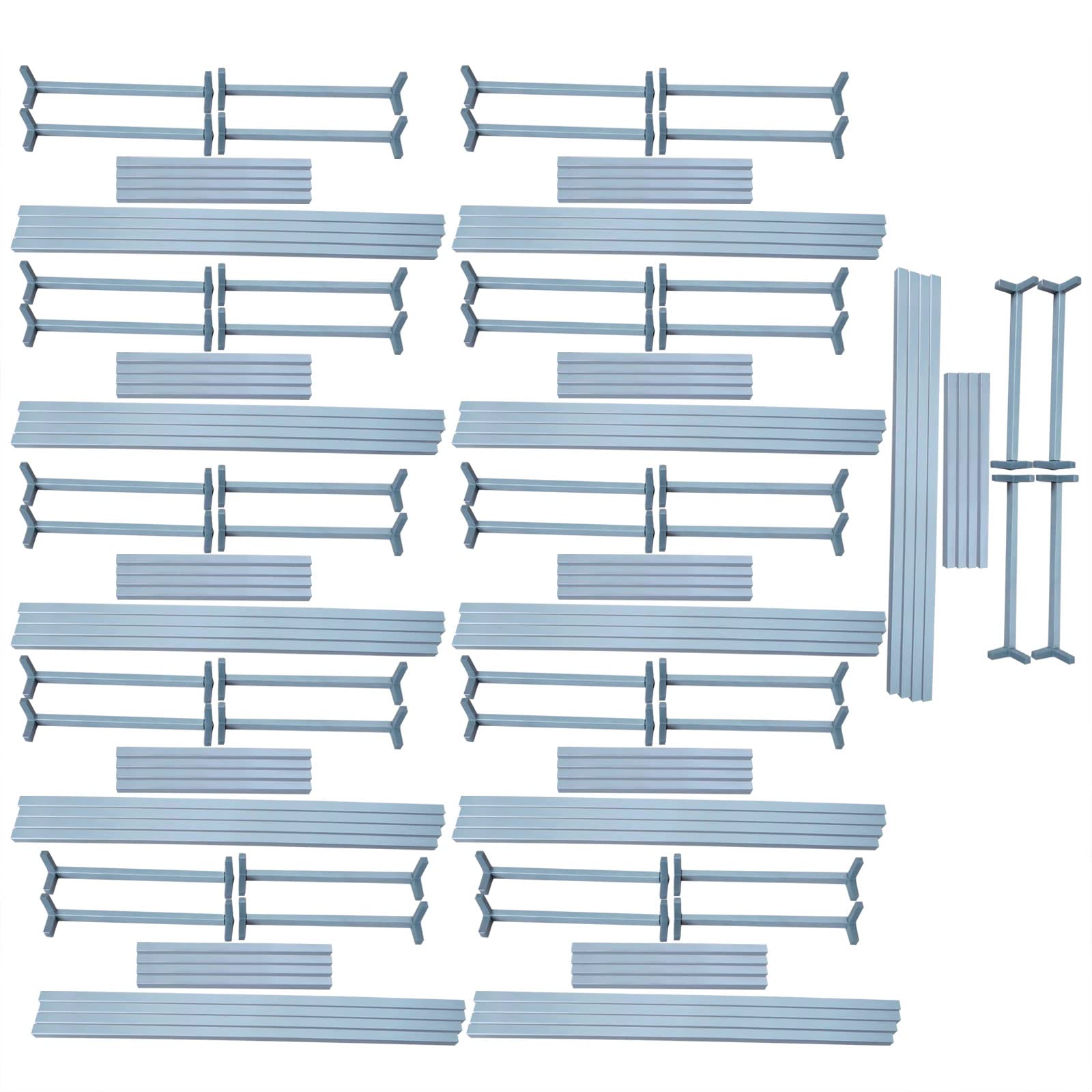 11-Piece Silver Geometric Metal Flower Stands - 40x21x21cm Wedding Vase Holders, Decorative Column Stands for Wedding Party Decorations | Perfect for Centerpieces, Reception Tables & Event Displays