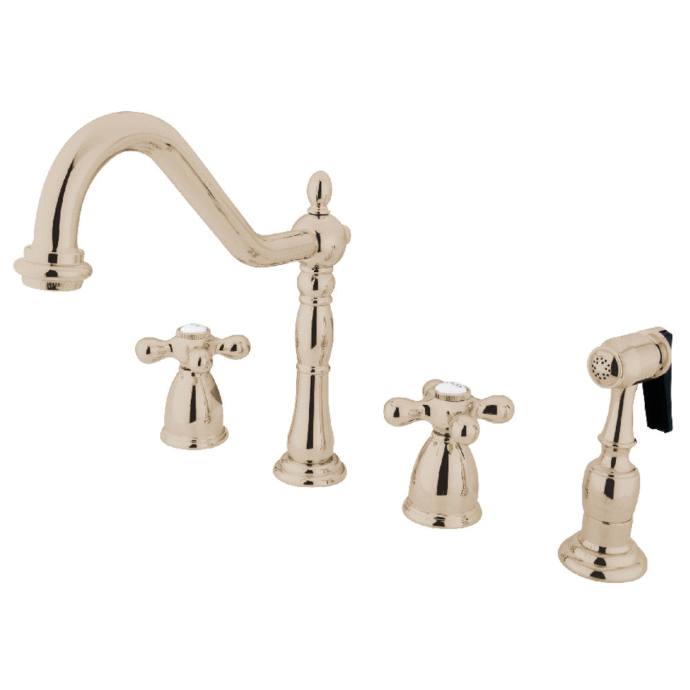 Kingston Brass KB1793AXBS Widespread Kitchen Faucet - High Arc Pull-Down Sprayer, Oil Rubbed Bronze Finish, 3-Hole Installation - Perfect for Modern Kitchens & Farmhouse Sinks
