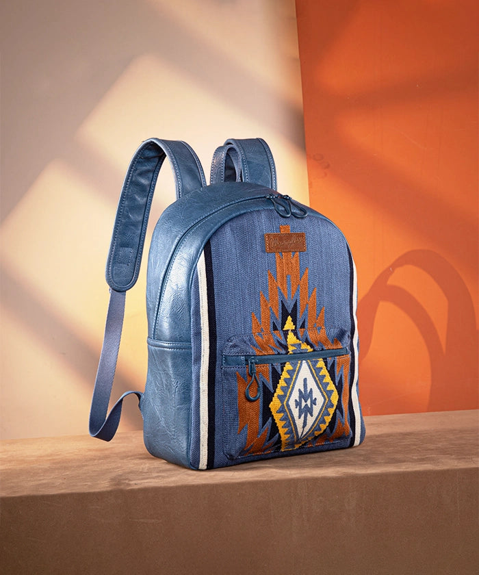 Wrangler Aztec Knitted Backpack - Stylish & Durable College Backpack for Women & Men - Perfect for School, Travel & Outdoor Adventures