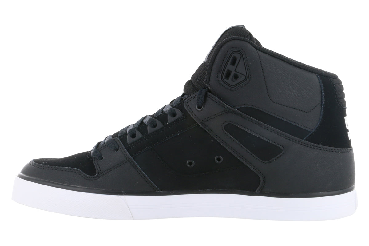 DC Pure High Top Sneakers for Men - Black Skate Shoes for Casual Wear & Street Fashion | Perfect for Skating, Urban Style & Everyday Comfort