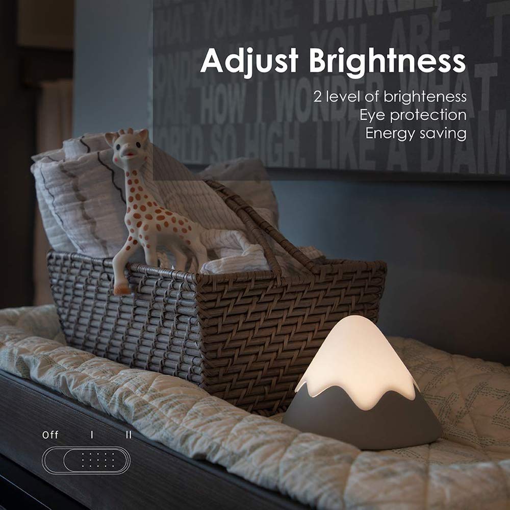 Smart Voice-Activated LED Night Light - Rechargeable Motion Sensor Snow Mountain Table Lamp with Soft Silicone Design | Perfect for Bedroom, Nursery, Kids Room & Home Decor