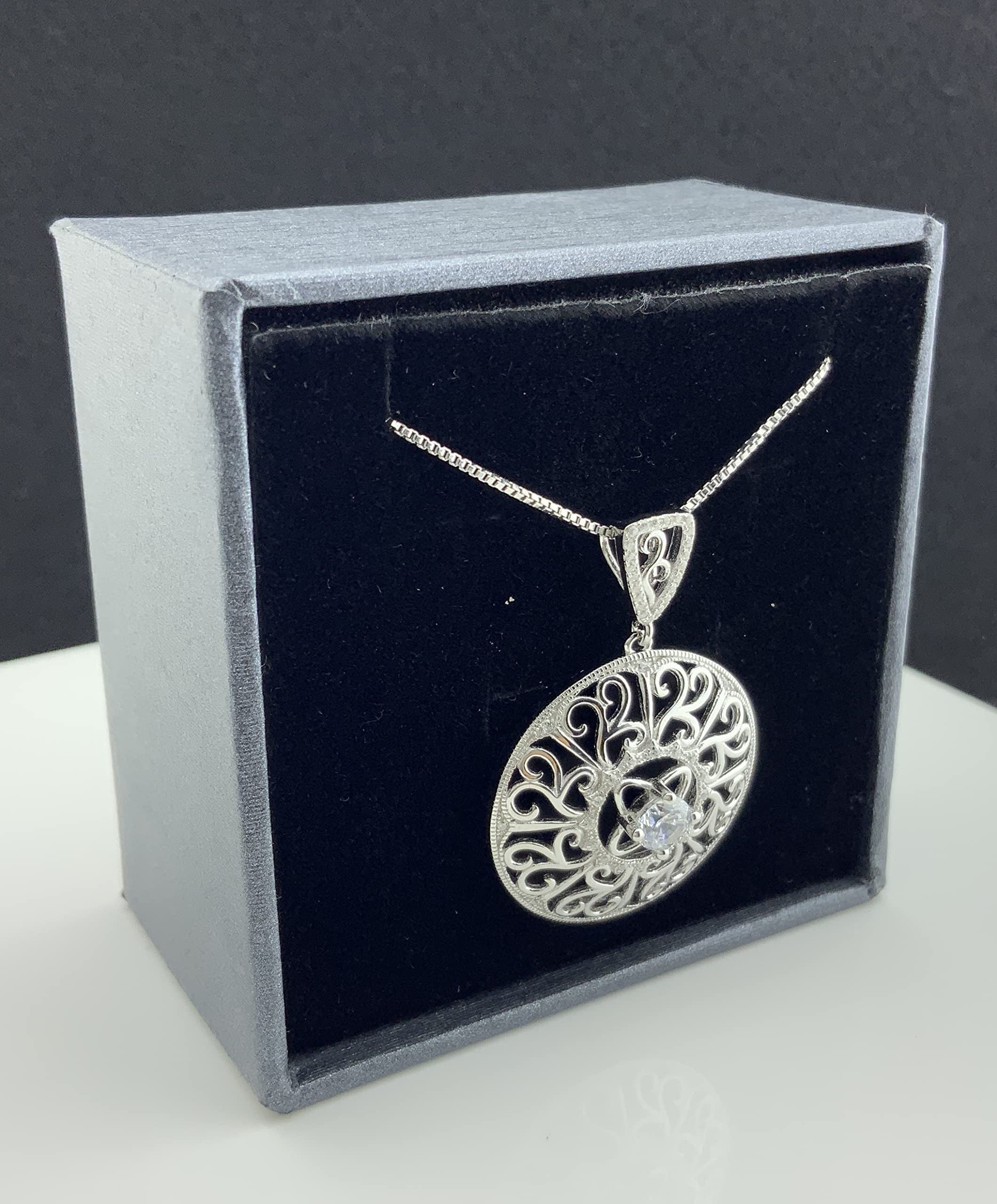 Sterling Silver Cz Statement Necklace for Women | Elegant Party Jewelry