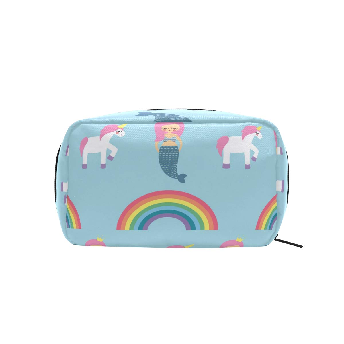 Waterproof Travel Makeup Bag for Women - Large Cosmetic Organizer with Mermaid & Unicorn Design - Perfect for Vacation, Gym, and Daily Use