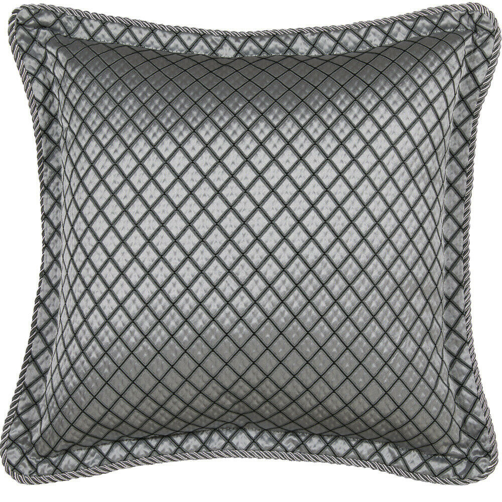 Luxury Lancaster Silver European Pillowcase Set by Davinci - Premium 100% Cotton Bedding for Master Bedroom & Guest Room Decor