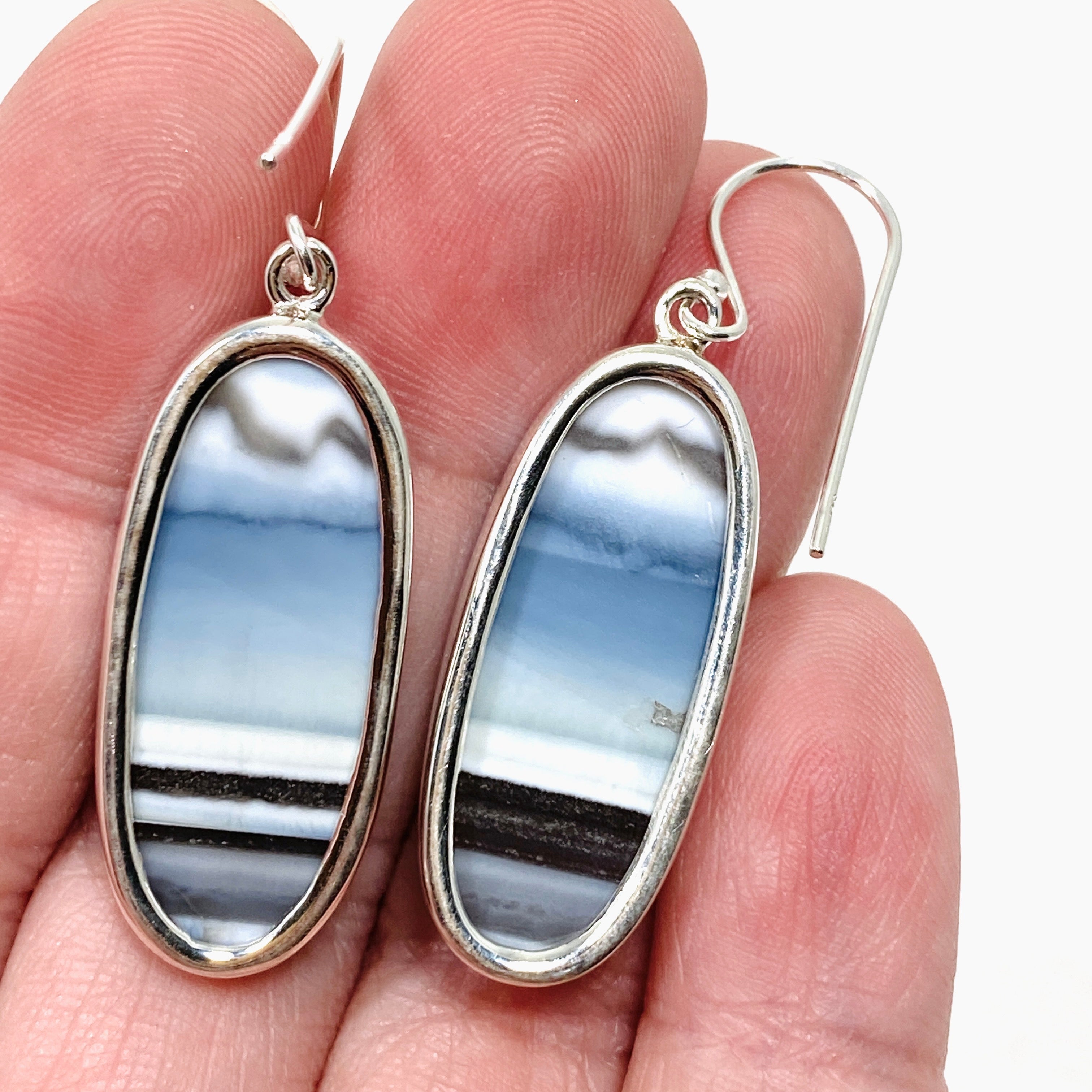 Blue Owhyee Opal Oval Cabochon Earrings - Natural Gemstone Jewelry for Women | Perfect for Weddings, Parties & Special Occasions