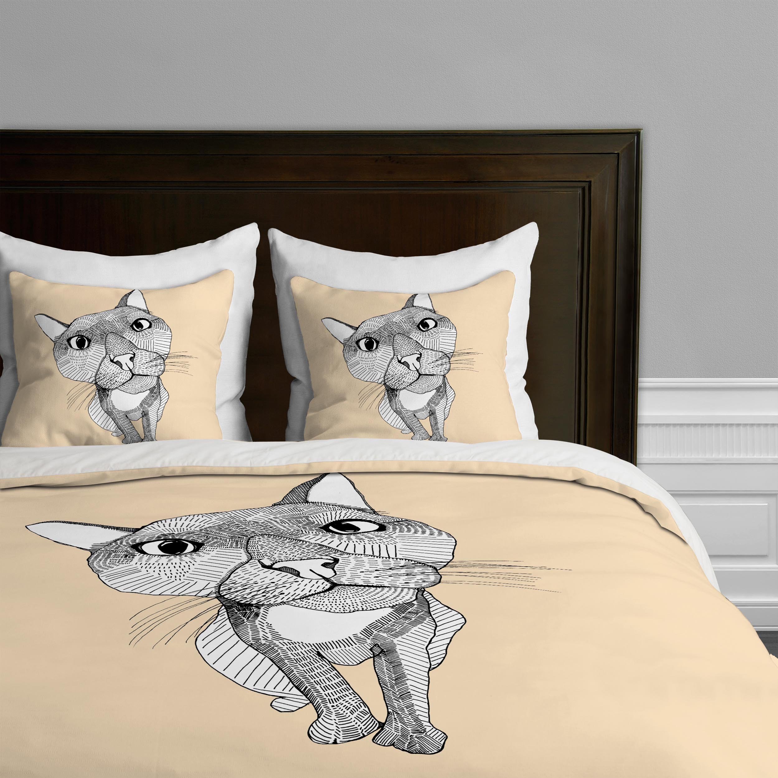 Deny Designs Casey Rogers Big Head Duvet Cover King Size - Modern Art Bedding Set for Master Bedroom & Guest Room Decor