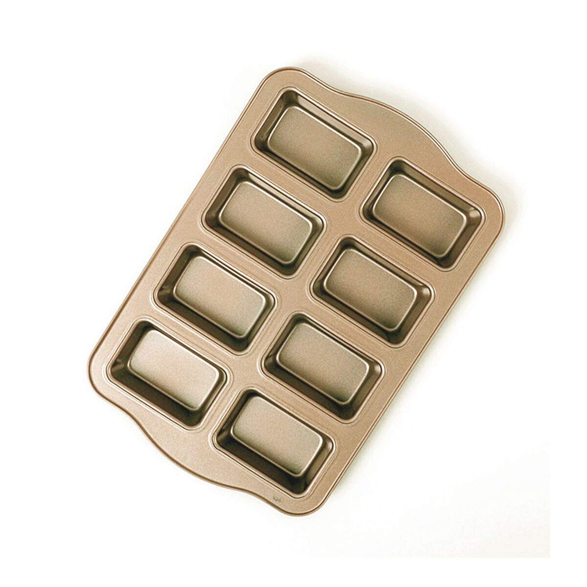 8-Cavity Mini Loaf Pan - Carbon Steel Non-Stick Baking Tray for Bread, Muffins & Brownies - One-Piece Design Bakeware - Perfect for Home Baking, Holiday Treats & Gift Giving