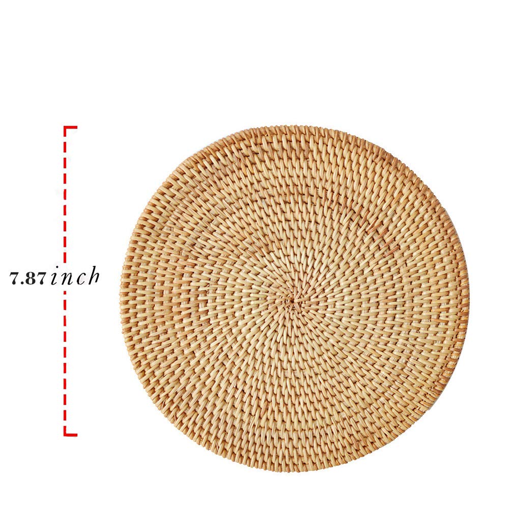 Natural Gold Rattan Trivets Set of 4 - 7.87