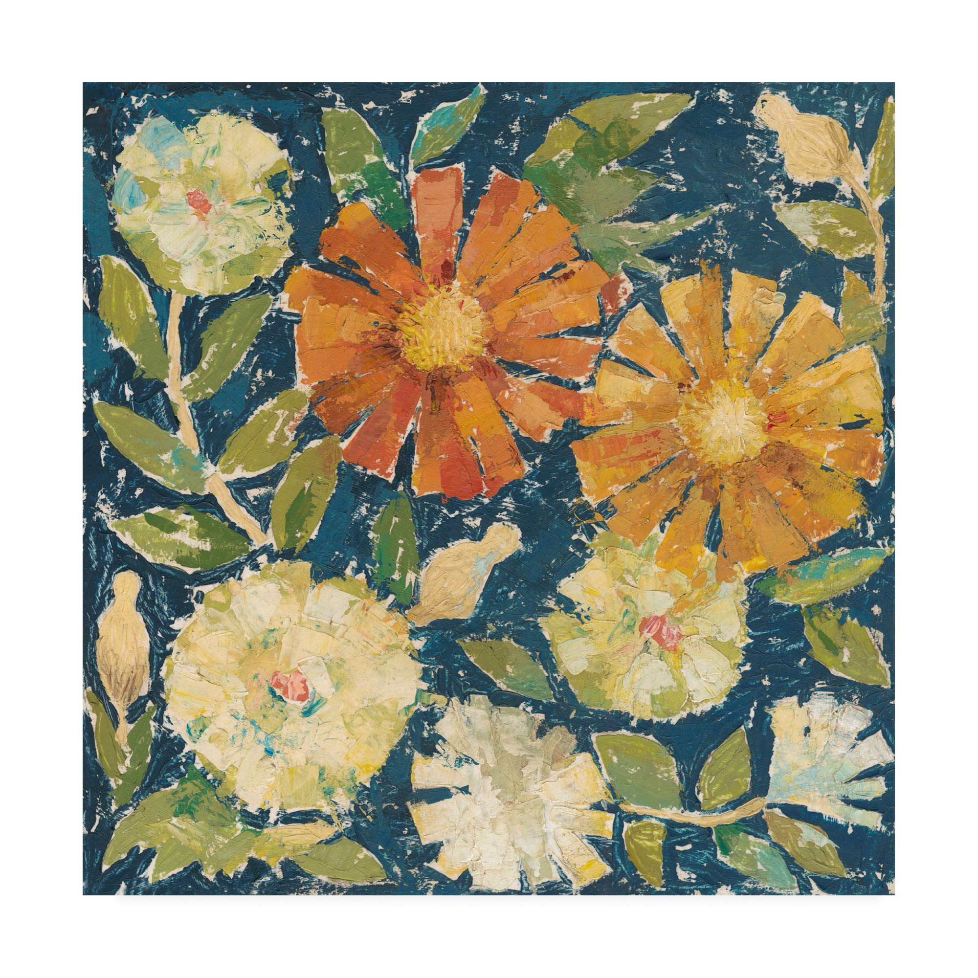 Trademark Fine Art April Flowers I by Megan Meagher - 18x18 Canvas Wall Art - Floral Painting for Living Room, Bedroom & Office Decor