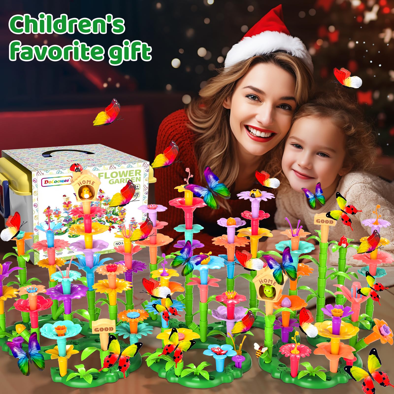 238Pcs Flower Garden Building Blocks for Kids Ages 3-7 | STEM Educational Stacking Toys for Preschool & Kindergarten | Creative DIY Construction Set for Brain Development | Perfect for Classroom Activities & Birthday Gifts