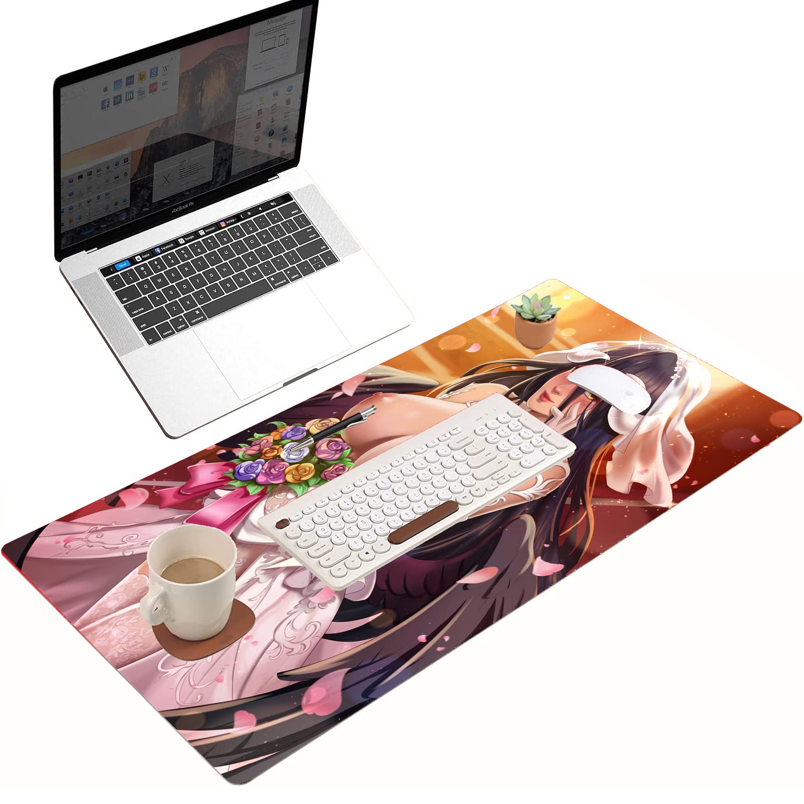 Anime Gaming Mouse Pad - Overlord Themed Large Non-Slip Desk Mat (31.49x12 inches) for PC, Keyboard & Office Setup - Perfect for Gamers, Anime Fans & Workstations