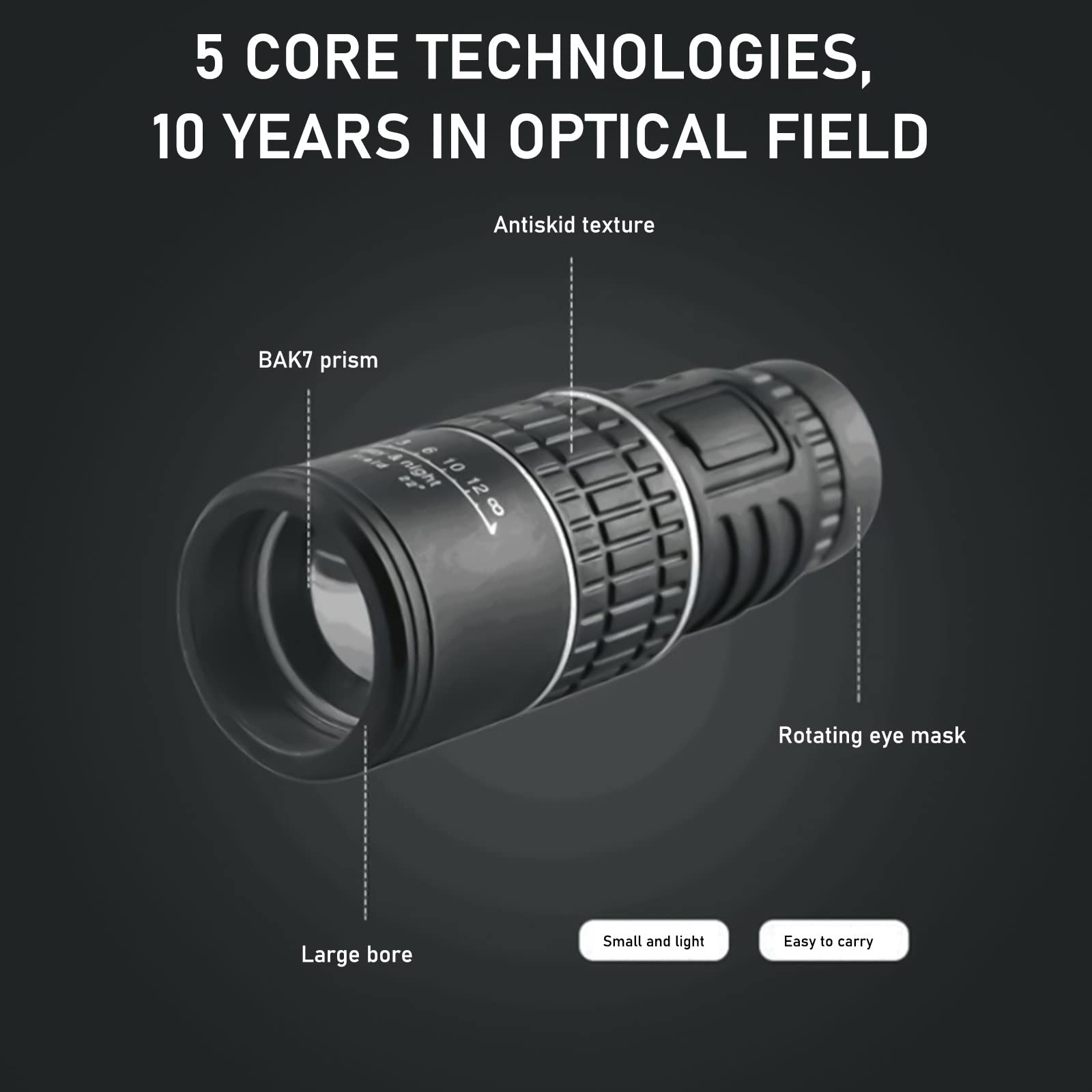 30x52 Monocular Telescope with Smartphone Adapter - HD Spotting Scope for Bird Watching, Hunting, Hiking & Travel | Compact & Lightweight for Outdoor Adventures, Night Vision & Survival Gear | Perfect Gift for Men & Women