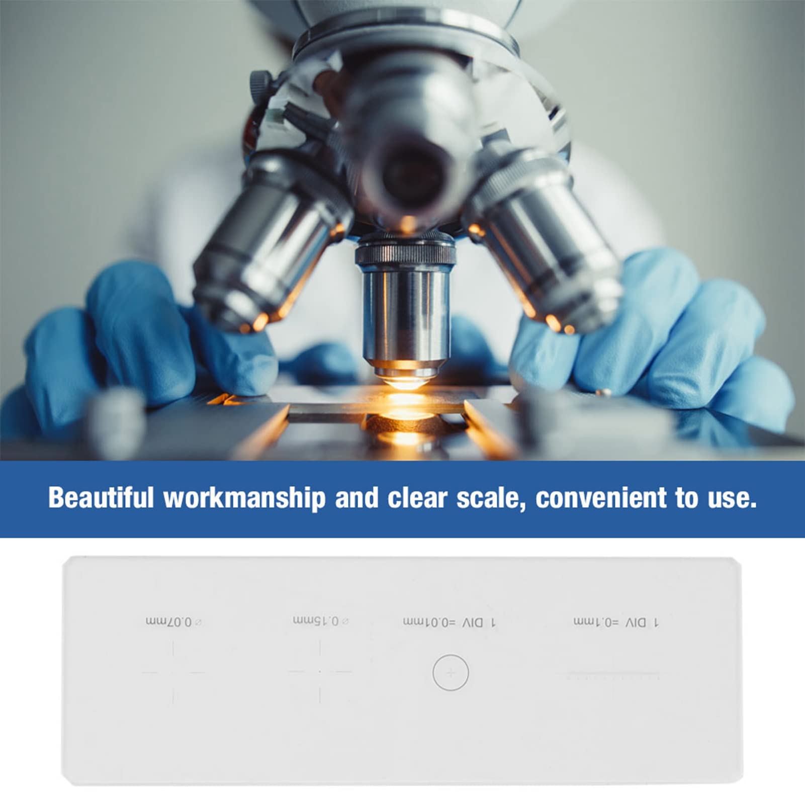 MUNEFE Microscope Micrometer Calibration Ruler - Precision Glass Slide Measuring Tool for Lab & School Teaching | Standard Size for Microscopy, Science Experiments & Educational Use