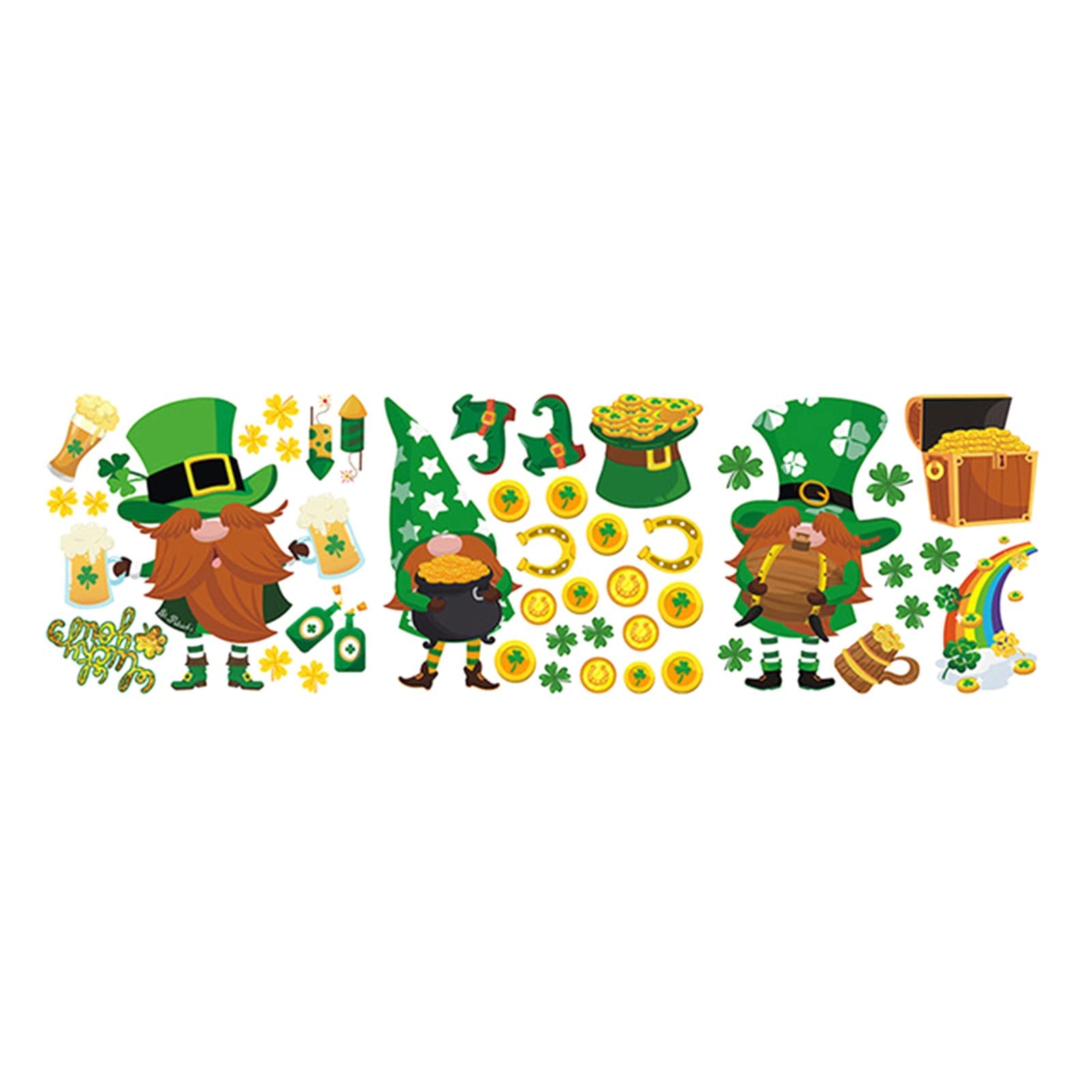 PVC Sticker Set - Cowboy & St. Patrick's Day Wall Decals for Refrigerator, Windows, Living Room | Self-Adhesive Vinyl Art for Home & Office Decor | Perfect for Western Theme Parties & Holiday Celebrations