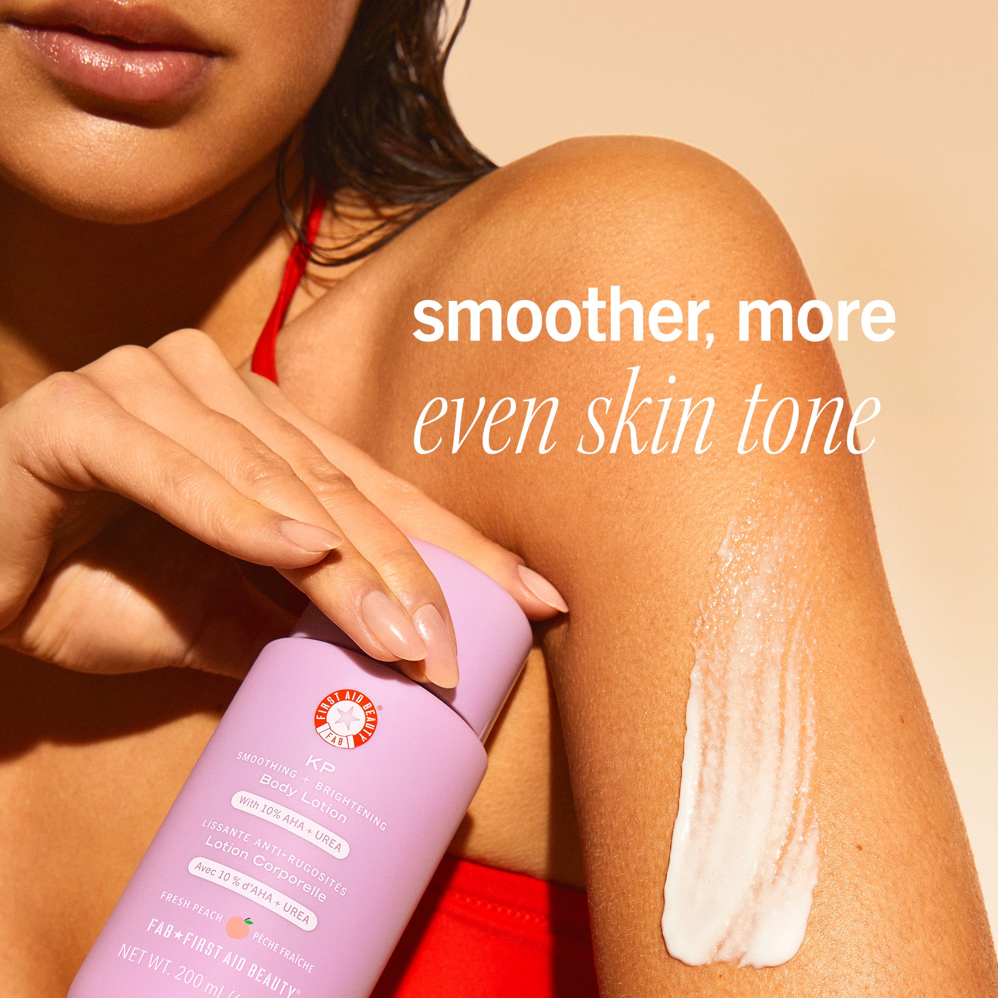 KP Smoothing & Brightening Body Lotion with Fresh Peach Scent - Hydrating Moisturizer for Dry Skin - Perfect for Daily Use & Post-Shower Care