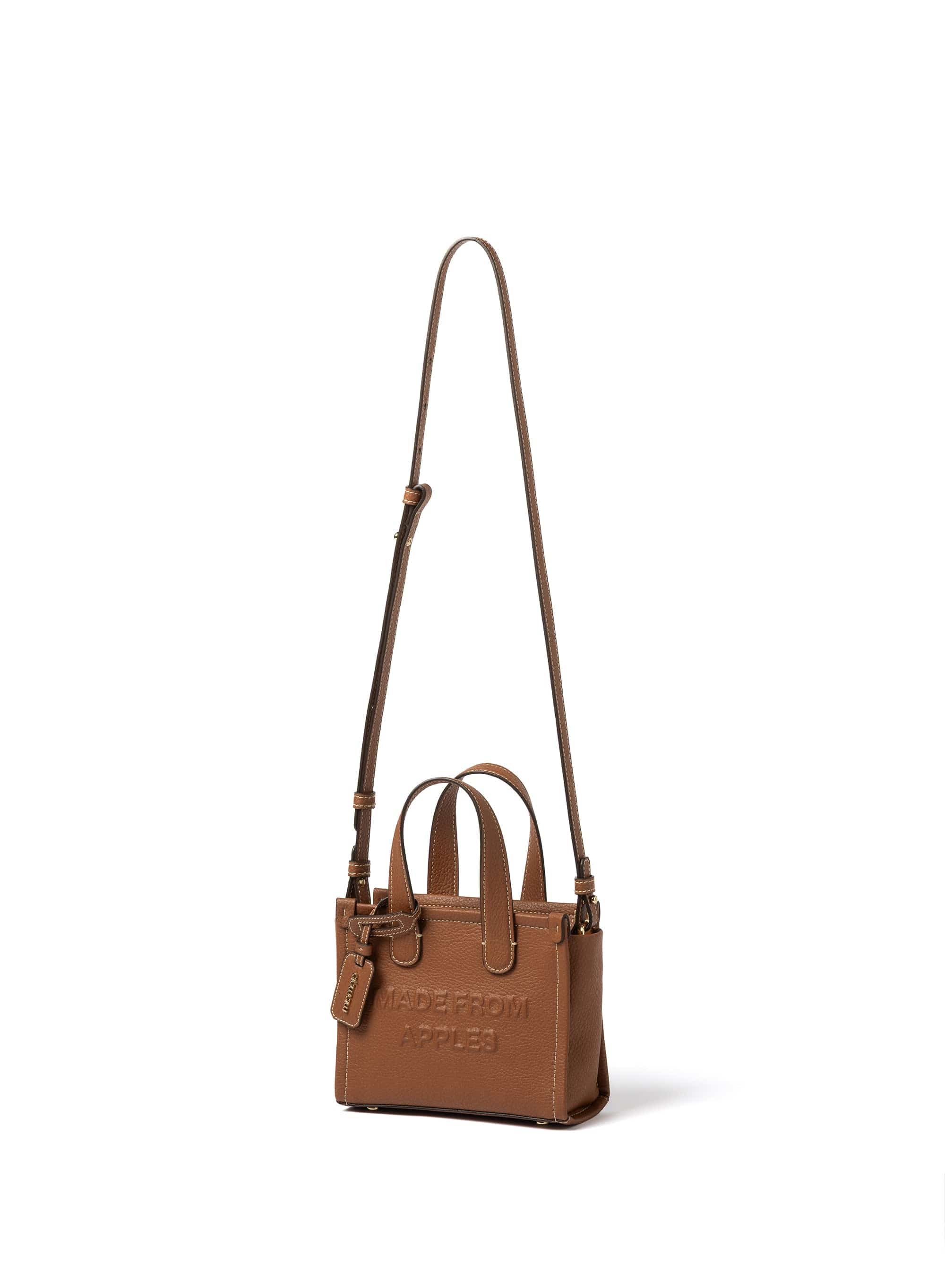 Alma S Vegan Leather Tote Bag for Women | Eco-Friendly Apple Leather Handbag in Cognac | Perfect for Work, Travel & Everyday Use