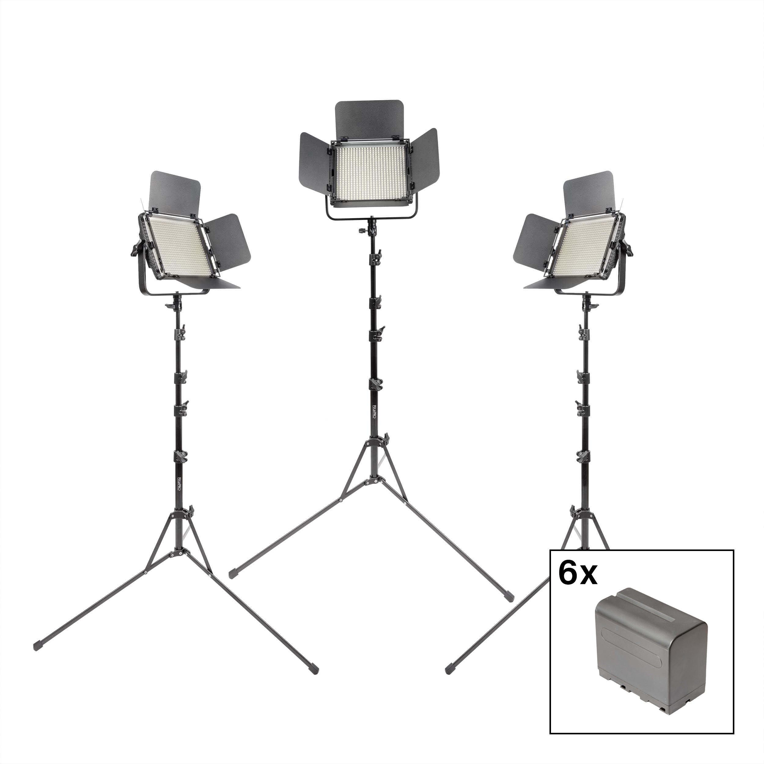 LECO 500S II Professional Daylight Balanced LED Video Light Kit - 3-Pack Studio Lighting for YouTube, Photography, Film Making & Live Streaming