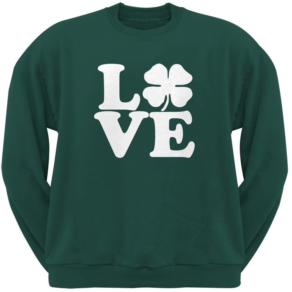 St. Patrick's Day Irish Shamrock Green Crew Neck Sweatshirt for Adults - Perfect for St. Paddy's Celebrations, Irish Themed Parties & Casual Wear