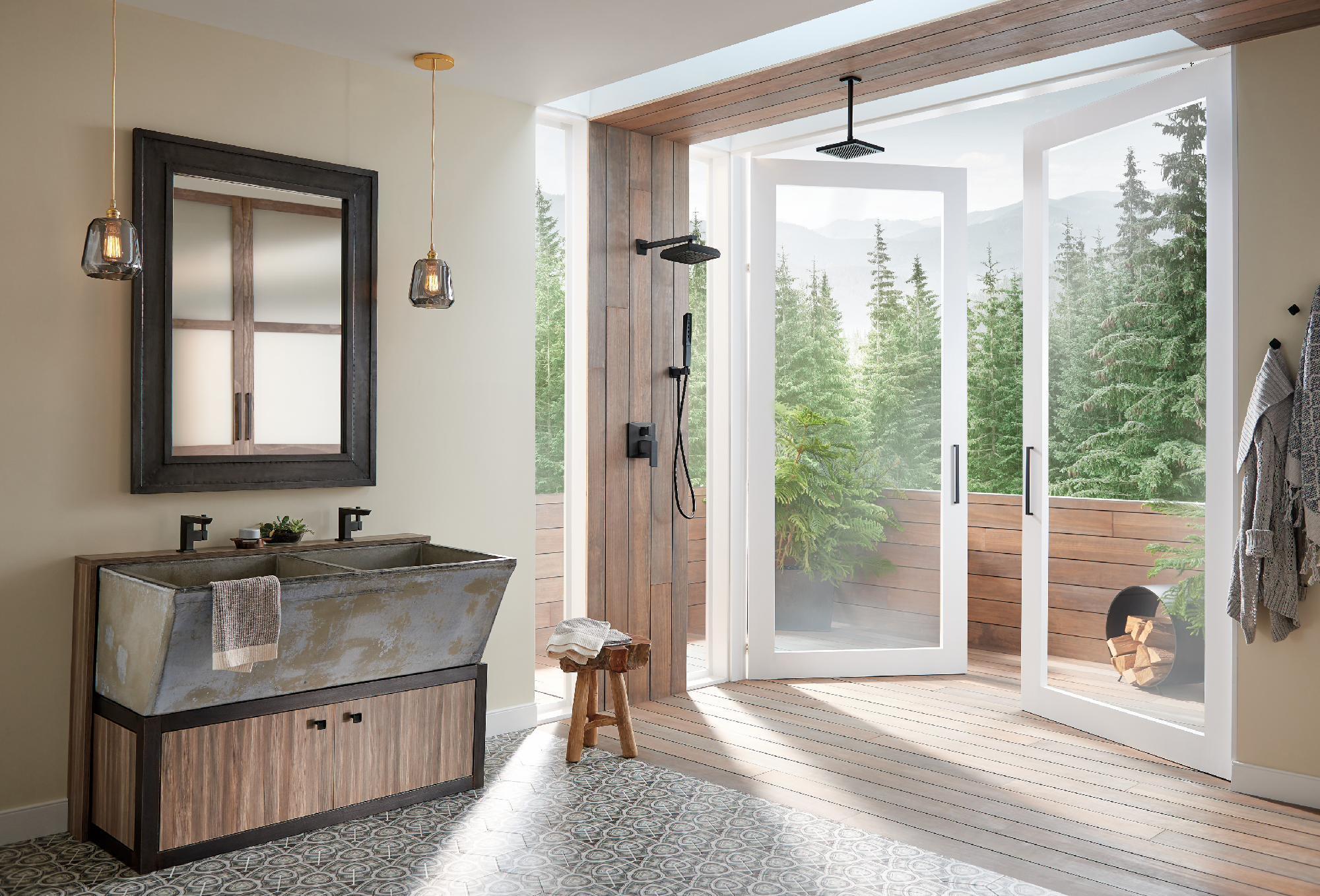 Brizo RP70765BL 10-Inch Ceiling Mount Shower Arm & Flange Set in Matte Black - Perfect for Modern Bathroom Renovations and Spa-Like Shower Experiences