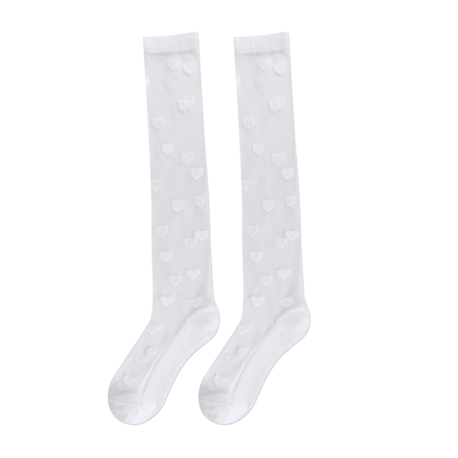 Benefeet Women's Sheer Knee High Socks - Black & White Mesh Stockings for Lolita Fashion