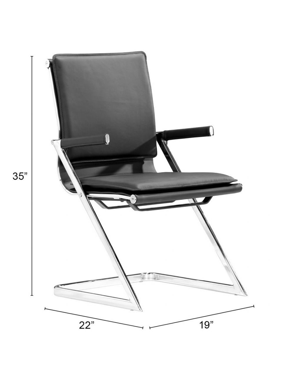 Premium ZUO Lider Plus Conference Leather Chair - Set of 2 Ergonomic Office Chairs for Executive Meetings & Home Offices - Perfect for Boardrooms, Corporate Settings & Professional Workspaces