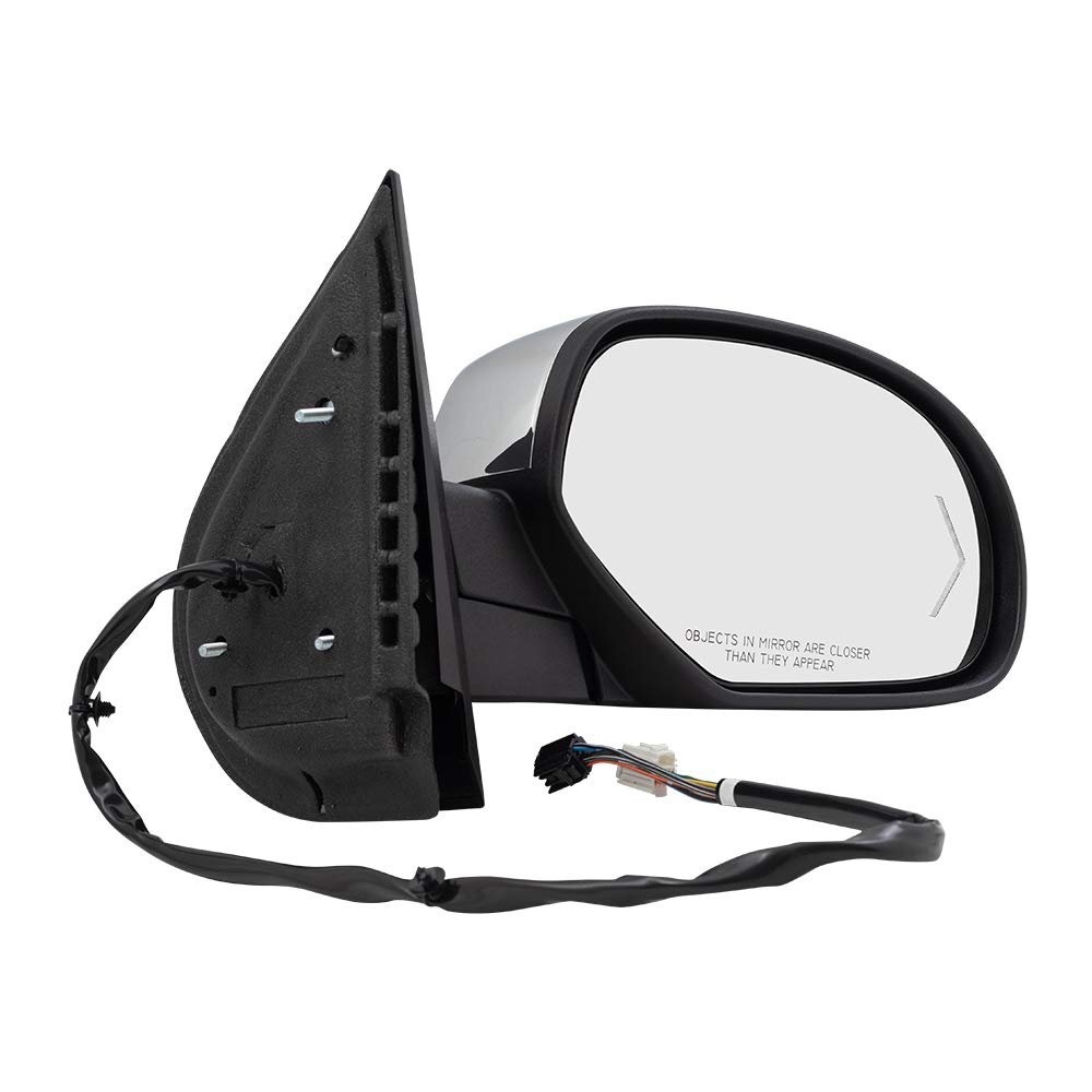Replacement Passenger Side Power Heated Door Mirror with Chrome Cap for 2009-2013 Chevy Silverado Pickup Truck - Perfect for Winter Driving & Enhanced Visibility (Part #20756974)