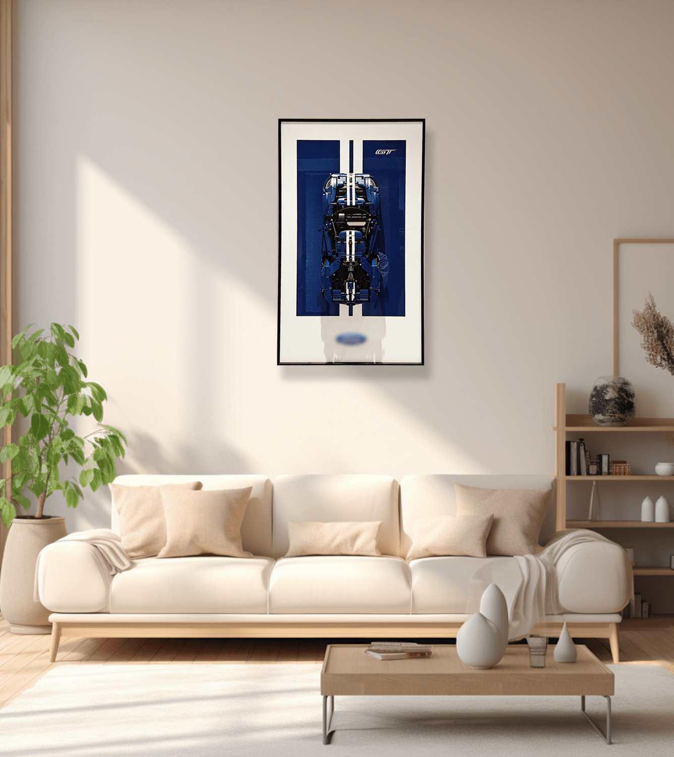 LEGO Technic 2022 Ford GT Wall Mount Display Stand - Secure Hanging Bracket for LEGO Car Model 42154 - Perfect for Showcasing in Bedroom, Office, or Game Room