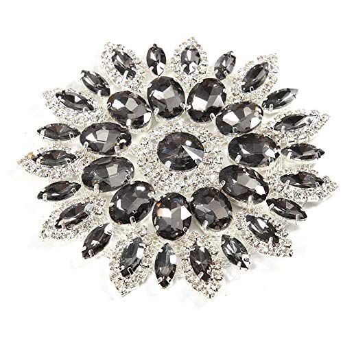 Elegant Metal Claw Chain with Crystal Rhinestones - Phone Case, Bag & Clothing Accessory (Transparent Gray Silver) | Perfect for DIY Fashion, Gift Giving & Personal Style Enhancement