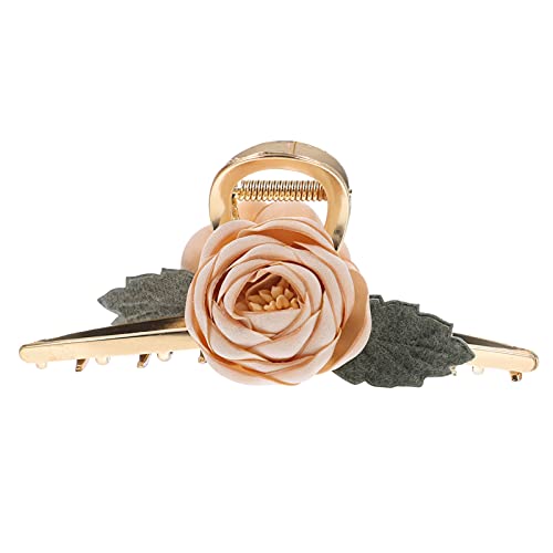 Beaupretty Floral Hair Claw Clip - Non-Slip Jaw Clamp for Ponytail, Bun & Updo - Fashion Hair Accessories for Women, Shower, Makeup & Daily Styling